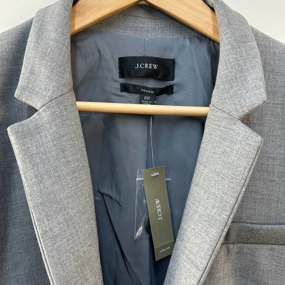 $228 J. Crew Size 22 Regent Blazer in four-season stretch Heather Graphite Gray - Picture 6 of 8